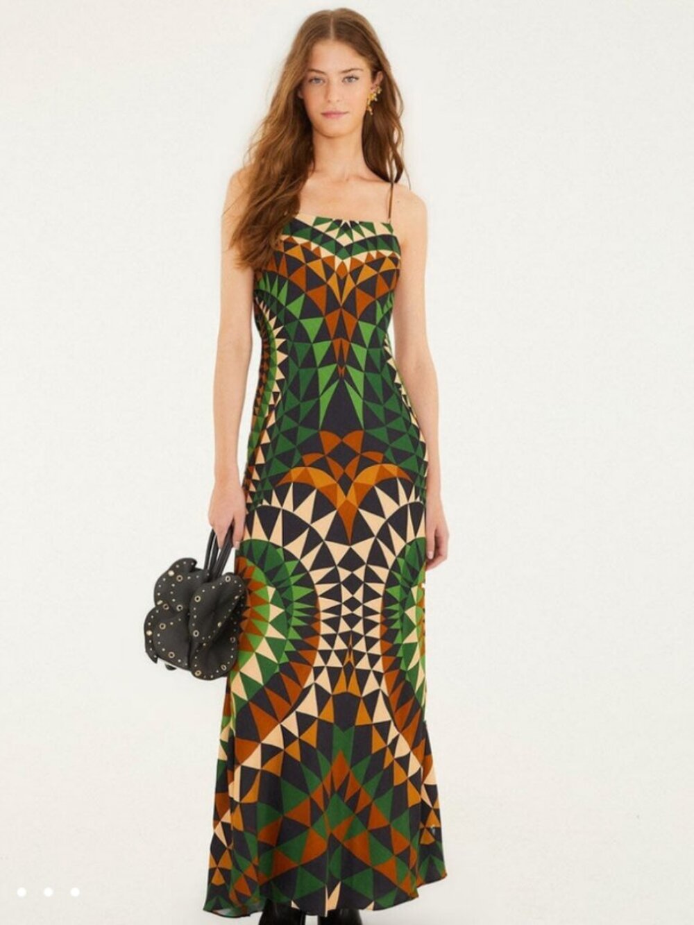 Farm Rio multicolor heart deco lenzing™ ecovero™ viscose slip maxi dress (S)